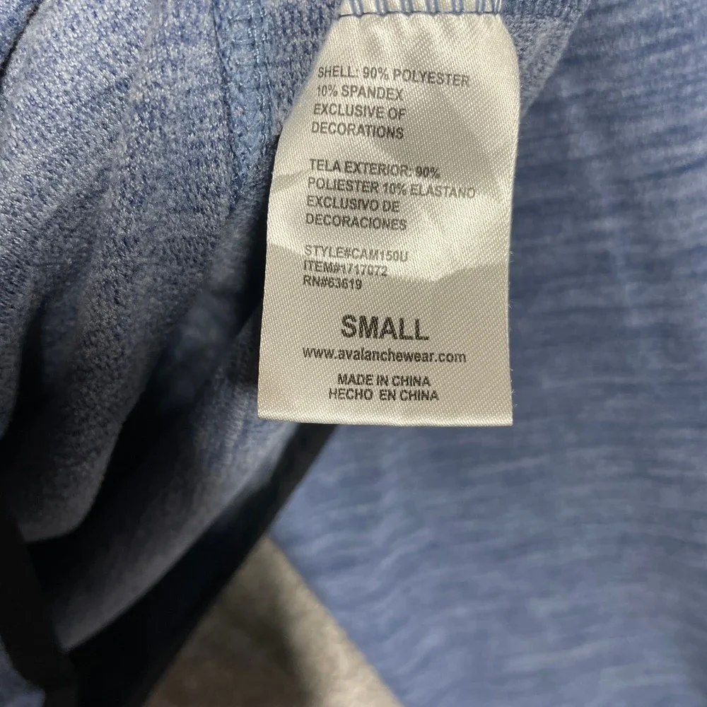 Avalanche Pullover Mens S Blue Space Dye 1/4 Zip Pullover